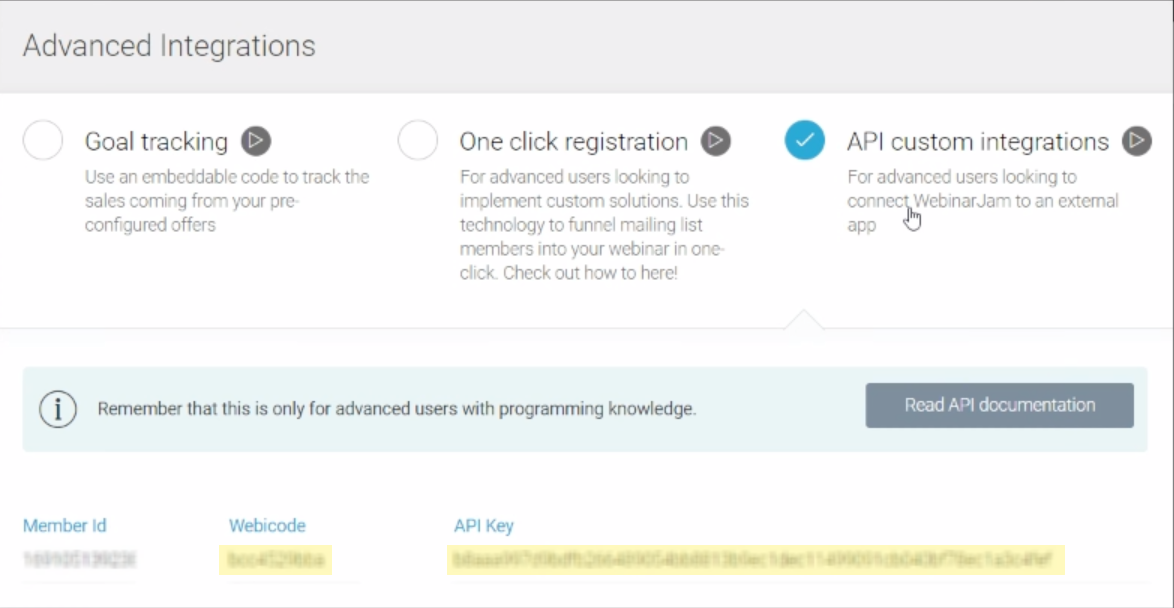 Webinar Jam Advanced Integrations