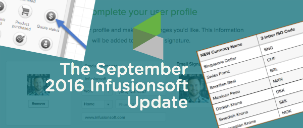 Infusionsoft September 2016 Update