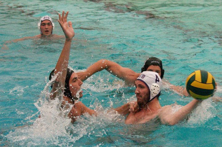 Water polo players in the water