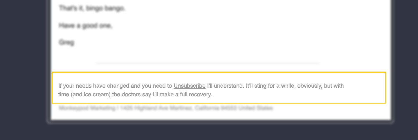 Unsubscribe Footer